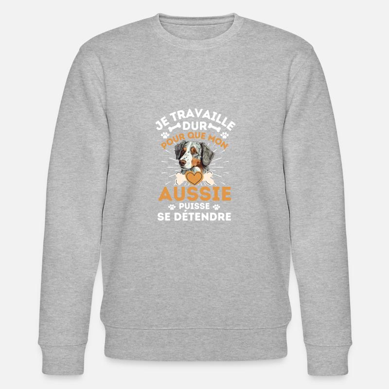Aussie dog berger australien - Sweat bio CHANGER Stanley/Stella Unisexe - gris chiné