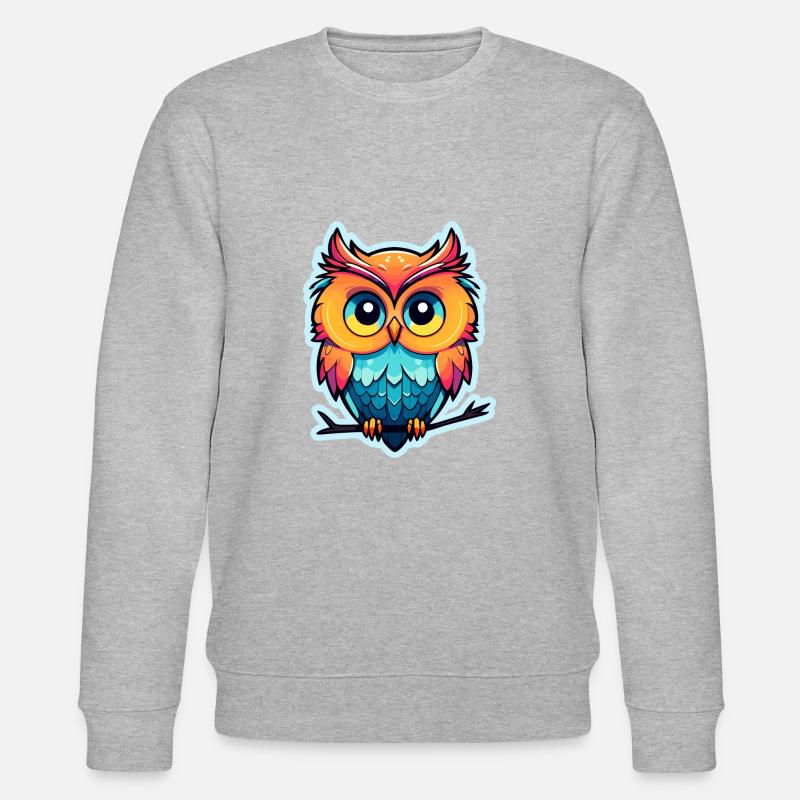 Eule Illustration - Stanley/Stella Unisex Bio-Sweatshirt CHANGER  - Grau meliert