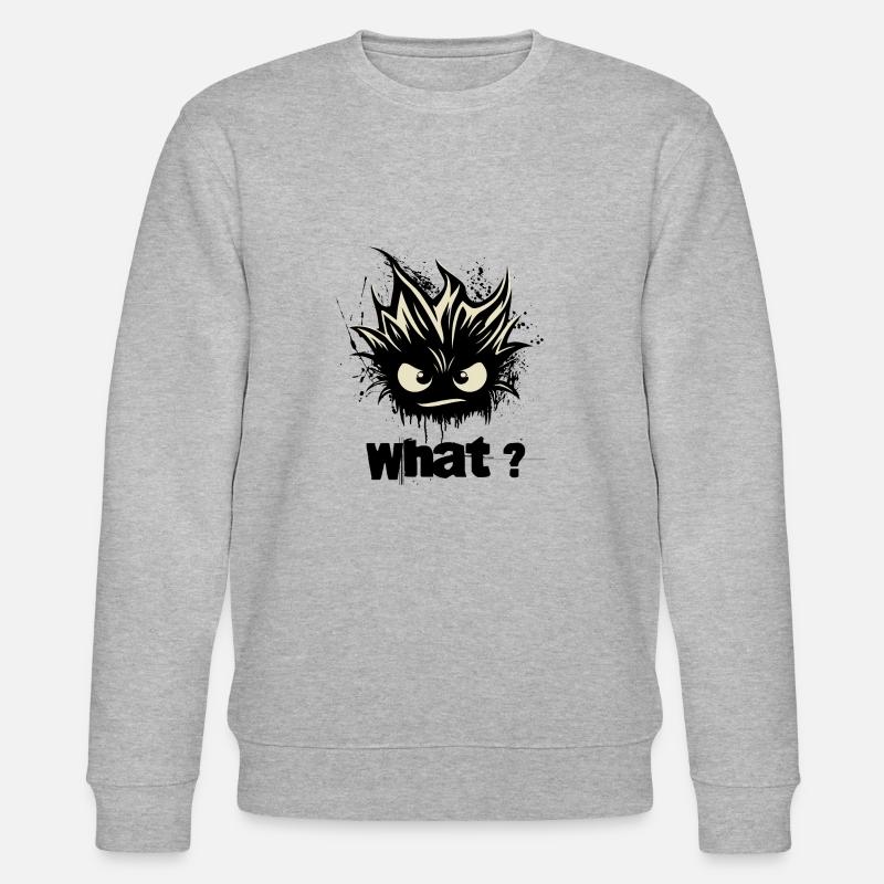 Was? Süßes Monster - Stanley/Stella Unisex Bio-Sweatshirt CHANGER  - Grau meliert