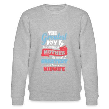 Support your local Midwife - Stanley/Stella Unisex Bio-Sweatshirt CHANGER  - Grau meliert - Vorne - Nik (191cm) & Marisol (170cm)