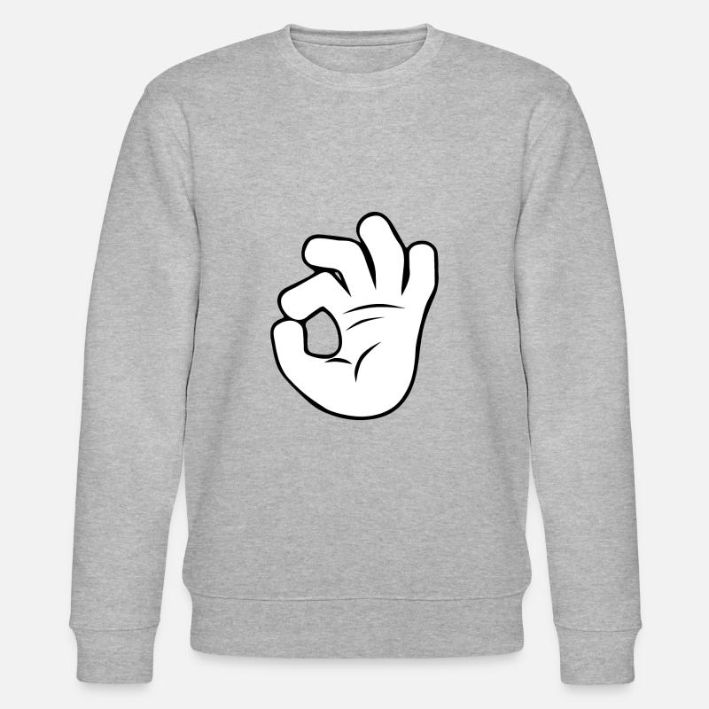 Main OK | Noir / Blanc - Sweat bio CHANGER Stanley/Stella Unisexe - gris chiné