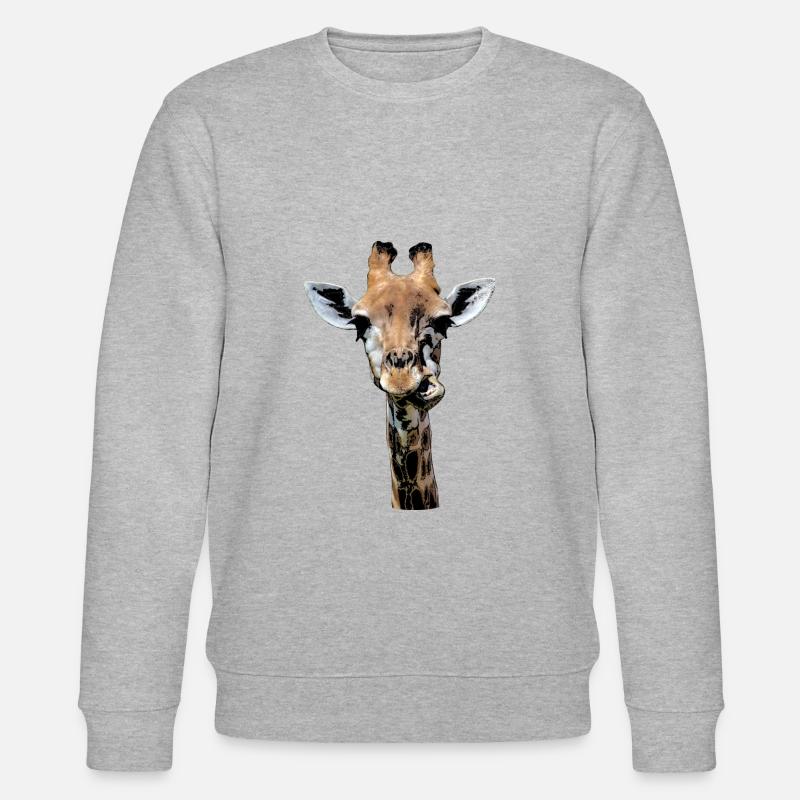 girafe drôle à mâcher - Sweat bio CHANGER Stanley/Stella Unisexe - gris chiné