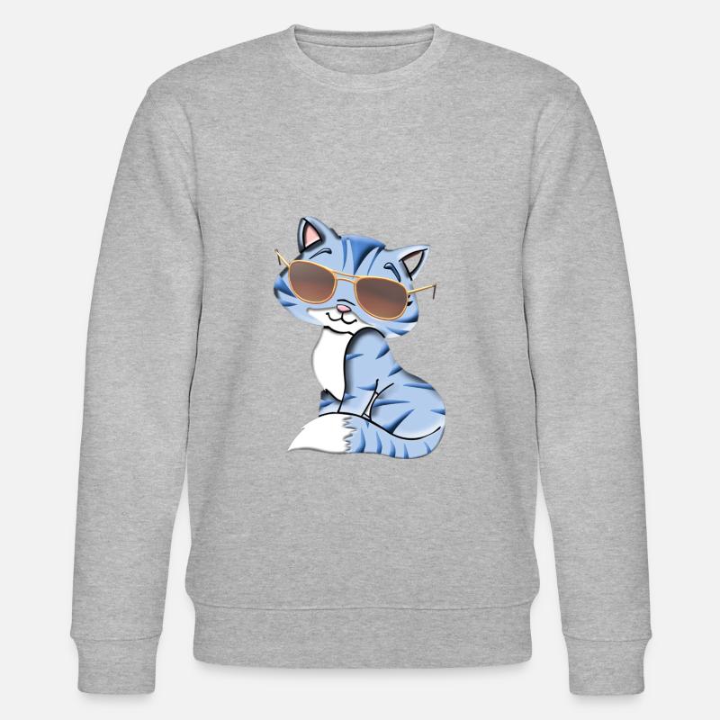 coole Katze - Stanley/Stella Unisex Bio-Sweatshirt CHANGER  - Grau meliert