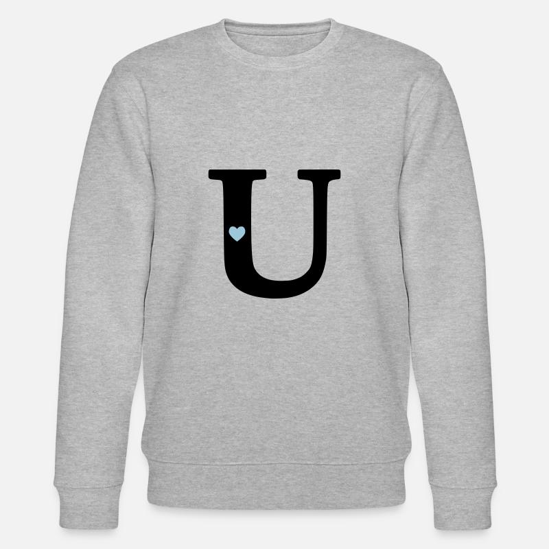 Buchstabe U Anfangsbuchstabe - Stanley/Stella Unisex Bio-Sweatshirt CHANGER  - Grau meliert