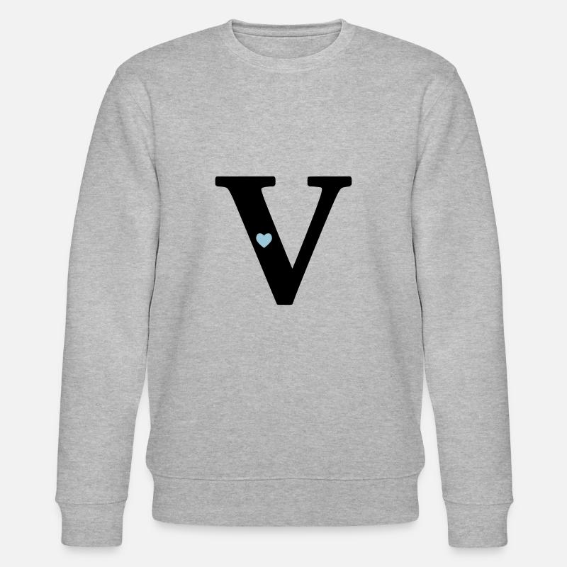 Buchstabe V Anfangsbuchstabe - Stanley/Stella Unisex Bio-Sweatshirt CHANGER  - Grau meliert