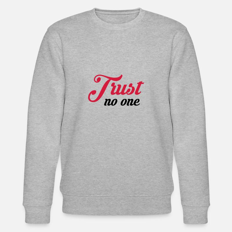 Traue niemandem - Stanley/Stella Unisex Bio-Sweatshirt CHANGER - Grau meliert