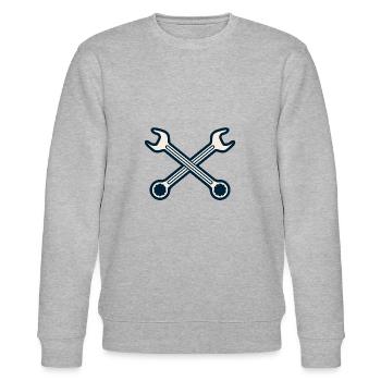 Maul Ring Schlüssel gekreuzt - Stanley/Stella Unisex Bio-Sweatshirt CHANGER  - Grau meliert - Vorne - Nik (191cm) & Marisol (170cm)