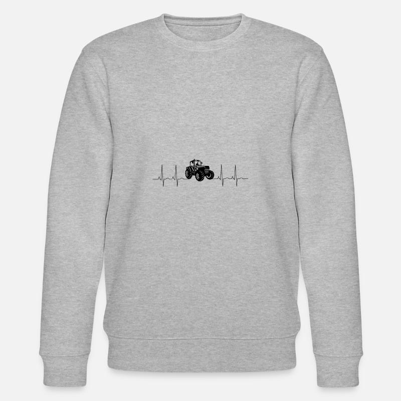 Traktor Herzschlag - Stanley/Stella Unisex Bio-Sweatshirt CHANGER  - Grau meliert