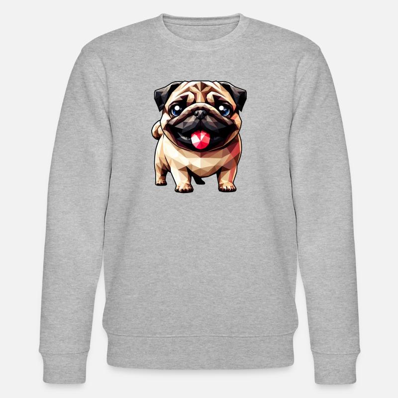 Carlin géométrique : Oeuvre de polygone - Sweat bio CHANGER Stanley/Stella Unisexe - gris chiné
