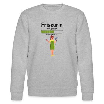 Angehende Friseurin in Ausbildung für Baby Azubine - Stanley/Stella Unisex Bio-Sweatshirt CHANGER  - Grau meliert - Vorne - Nik (191cm) & Marisol (170cm)
