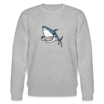 Tauch Dive Shark Hai - Stanley/Stella CHANGER Unisex Organic Sweatshirt - heather grey - Front - Nik (191cm) & Marisol (170cm)