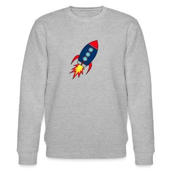 Rocket * Rakete startet - Stanley/Stella Unisex Bio-Sweatshirt CHANGER  - Grau meliert - Vorne - Nik (191cm) & Marisol (170cm)