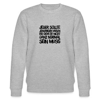 echte Freunde - Stanley/Stella Unisex Bio-Sweatshirt CHANGER  - Grau meliert - Vorne - Nik (191cm) & Marisol (170cm)