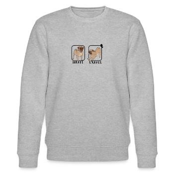 Einatmen Ausatmen - Mopsliebhaber - Stanley/Stella Unisex Bio-Sweatshirt CHANGER  - Grau meliert - Vorne - Nik (191cm) & Marisol (170cm)