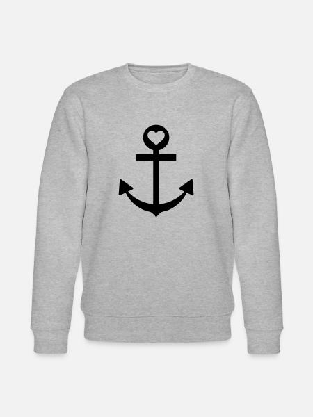 anchor captain star love - Stanley/Stella CHANGER Unisex Organic Sweatshirt - heather grey