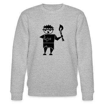 Höhlenmensch / Caveman (1c) - Stanley/Stella Unisex Bio-Sweatshirt CHANGER  - Grau meliert - Vorne - Nik (191cm) & Marisol (170cm)