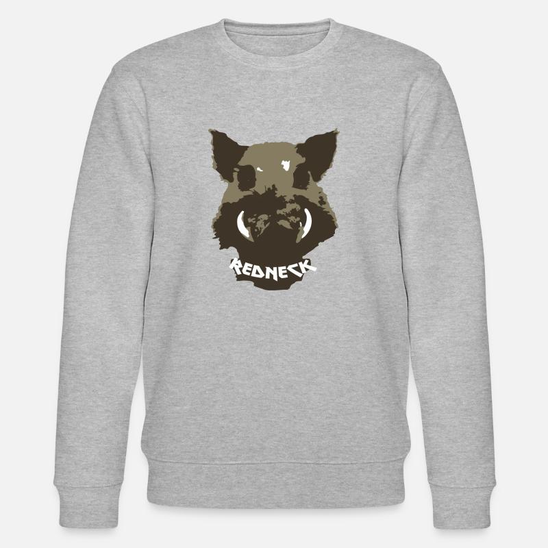 Redneck boar - Stanley/Stella CHANGER Unisex Organic Sweatshirt - heather grey