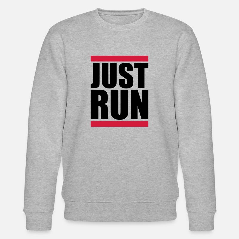 Just Run Balken Logo - Stanley/Stella Unisex Bio-Sweatshirt CHANGER  - Grau meliert