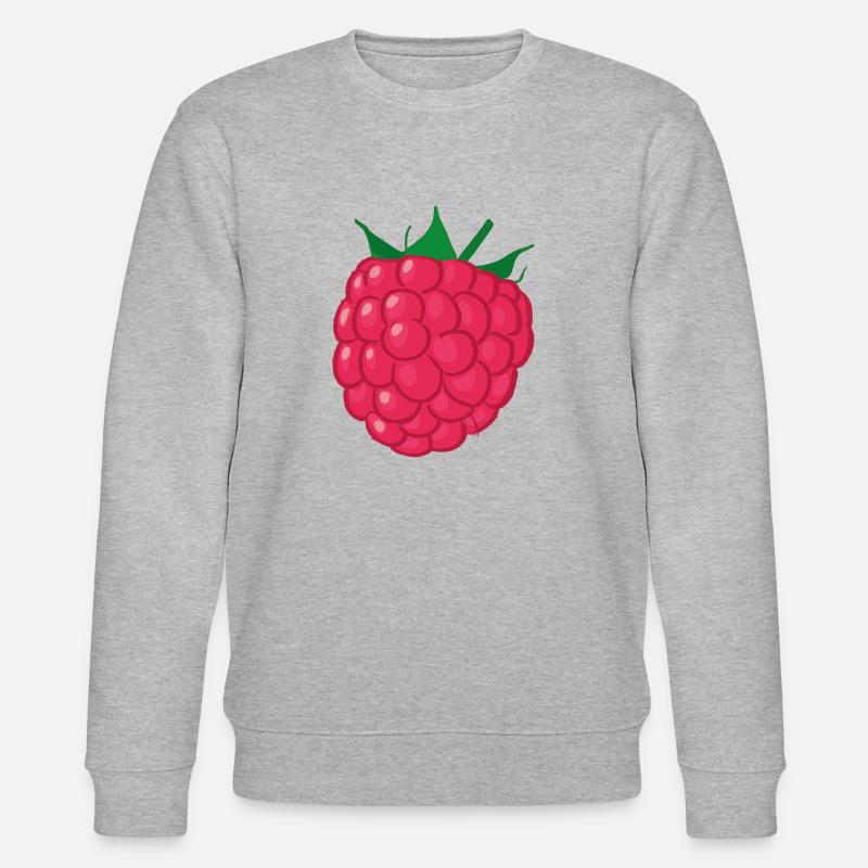 Himbeere Illustration Geschenkidee - Stanley/Stella Unisex Bio-Sweatshirt CHANGER  - Grau meliert