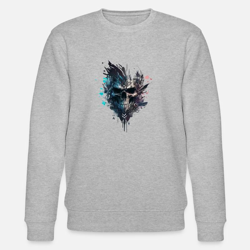 Splash mehrfarbiger Schädel - Stanley/Stella Unisex Bio-Sweatshirt CHANGER  - Grau meliert