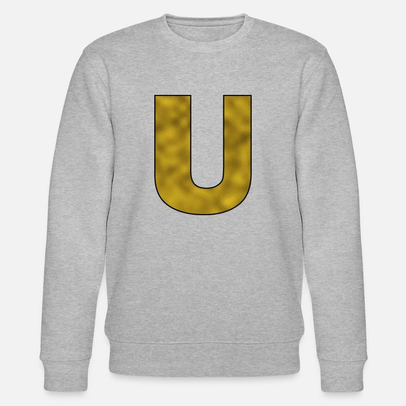 Buchstabe U Gold - Stanley/Stella Unisex Bio-Sweatshirt CHANGER  - Grau meliert