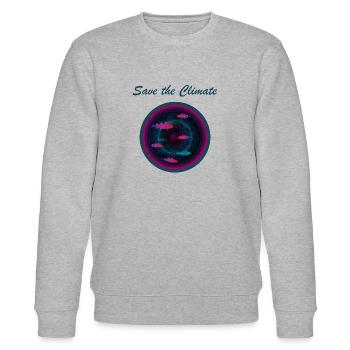 save the climate by Miria - Stanley/Stella Unisex Bio-Sweatshirt CHANGER  - Grau meliert - Vorne - Nik (191cm) & Marisol (170cm)
