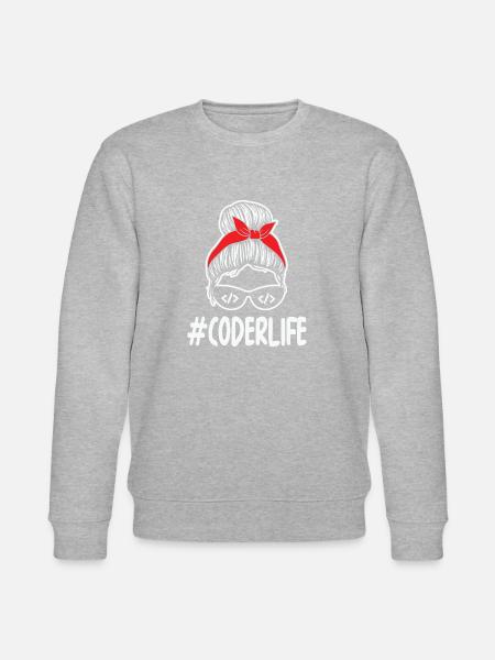 Mom Coding Mother Woman Coderlife - Stanley/Stella CHANGER Unisex Organic Sweatshirt - heather grey