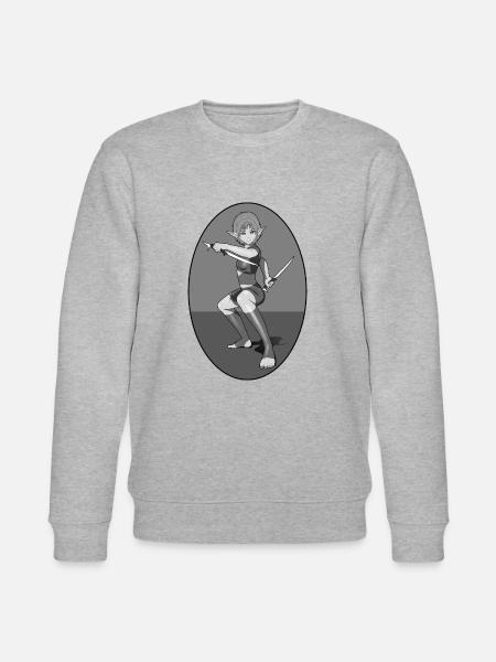 Kampfbereite elfische Frau - Stanley/Stella Unisex Bio-Sweatshirt CHANGER  - Grau meliert
