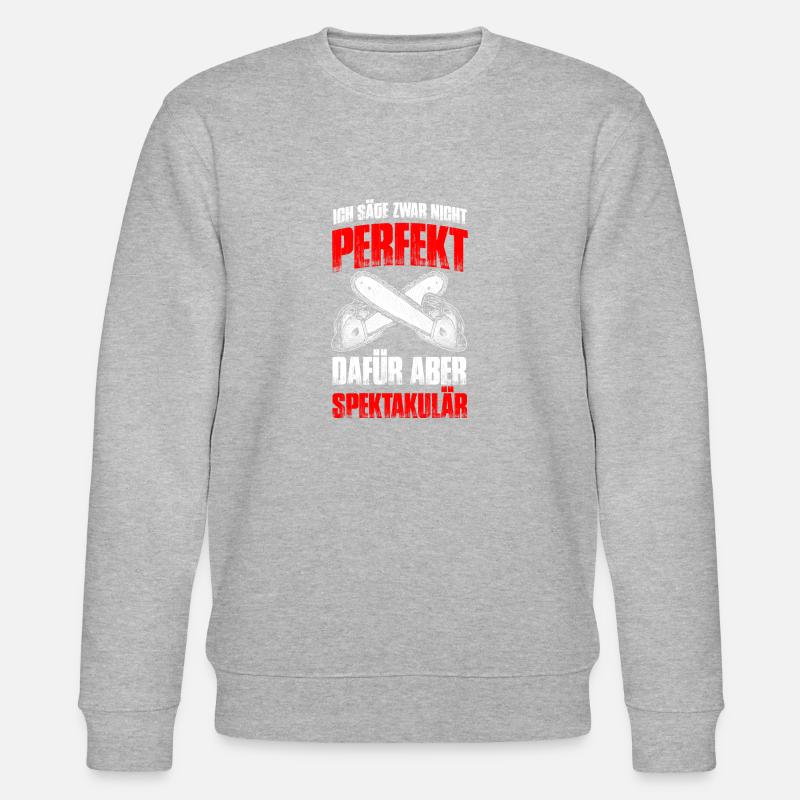 Kettensäge spektakulär - Holz machen - Stanley/Stella Unisex Bio-Sweatshirt CHANGER  - Grau meliert