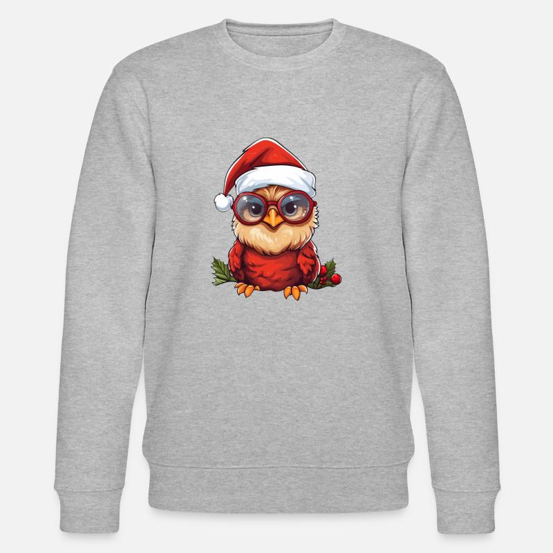 weihnachten eule rote federn - Stanley/Stella Unisex Bio-Sweatshirt CHANGER - Grau meliert