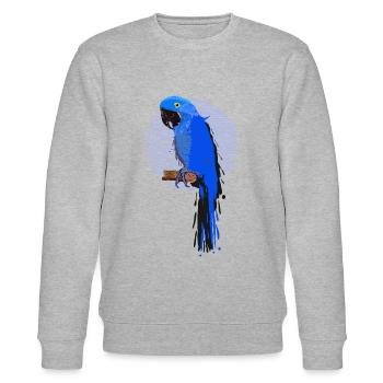 Hyacinth Macaw - color blob on a circle - Stanley/Stella CHANGER Unisex Organic Sweatshirt - heather grey - Front - Nik (191cm) & Marisol (170cm)