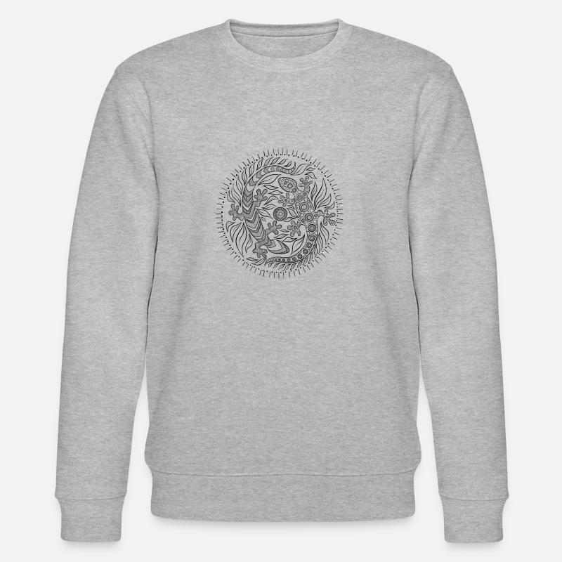 Mandala Geckos black - Stanley/Stella Unisex Bio-Sweatshirt CHANGER  - Grau meliert