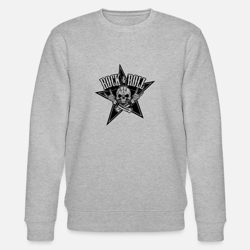 Rock'n'Roll-Schädel - Schädel - Stanley/Stella Unisex Bio-Sweatshirt CHANGER  - Grau meliert