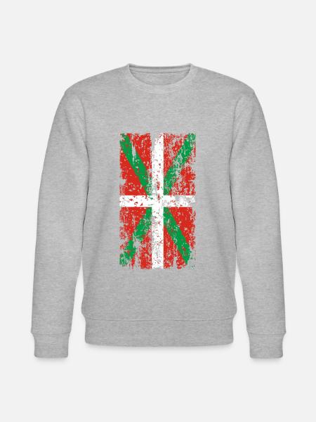 Drapeau Pays Basque usé. Ikurriña. - Sweat bio CHANGER Stanley/Stella Unisexe - gris chiné