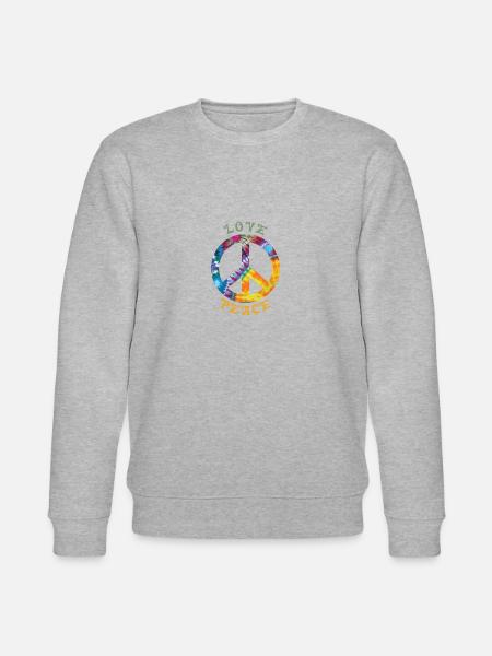 Love Peace Hippie Hippie Kostuem 60er 70er 90er - Stanley/Stella Unisex Bio-Sweatshirt CHANGER - Grau meliert