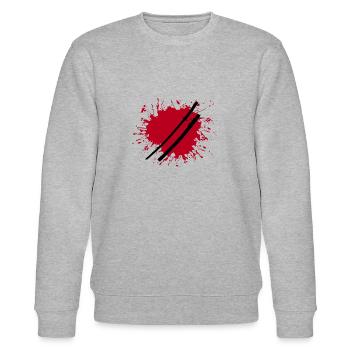 Japan, Katana, japanisch - Stanley/Stella Unisex Bio-Sweatshirt CHANGER  - Grau meliert - Vorne - Nik (191cm) & Marisol (170cm)