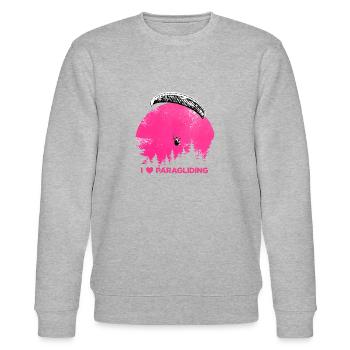I ♥️ Parapente rose - Sweat bio CHANGER Stanley/Stella Unisexe - gris chiné - Devant - Nik (191cm) & Marisol (170cm)