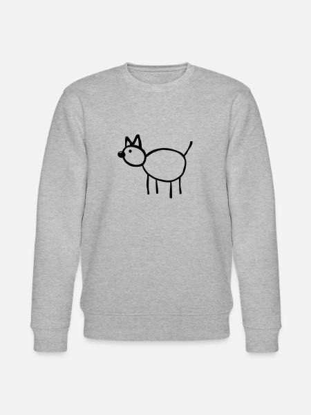 Skitstrek tegning tegning børns billede hund - Stanley/Stella økologisk unisex-sweatshirt CHANGER  - grå meleret