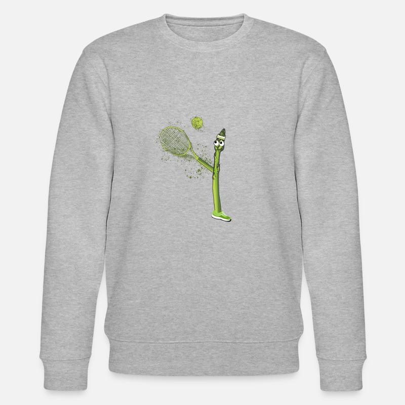 tennis,spargel,spargel,comic,grüner spargel - Stanley/Stella Unisex Bio-Sweatshirt CHANGER  - Grau meliert