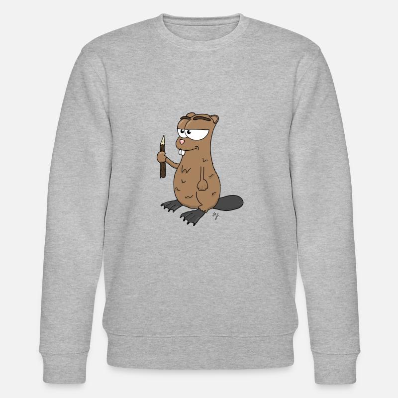 Mr. Beaver - Stanley/Stella Unisex Bio-Sweatshirt CHANGER  - Grau meliert