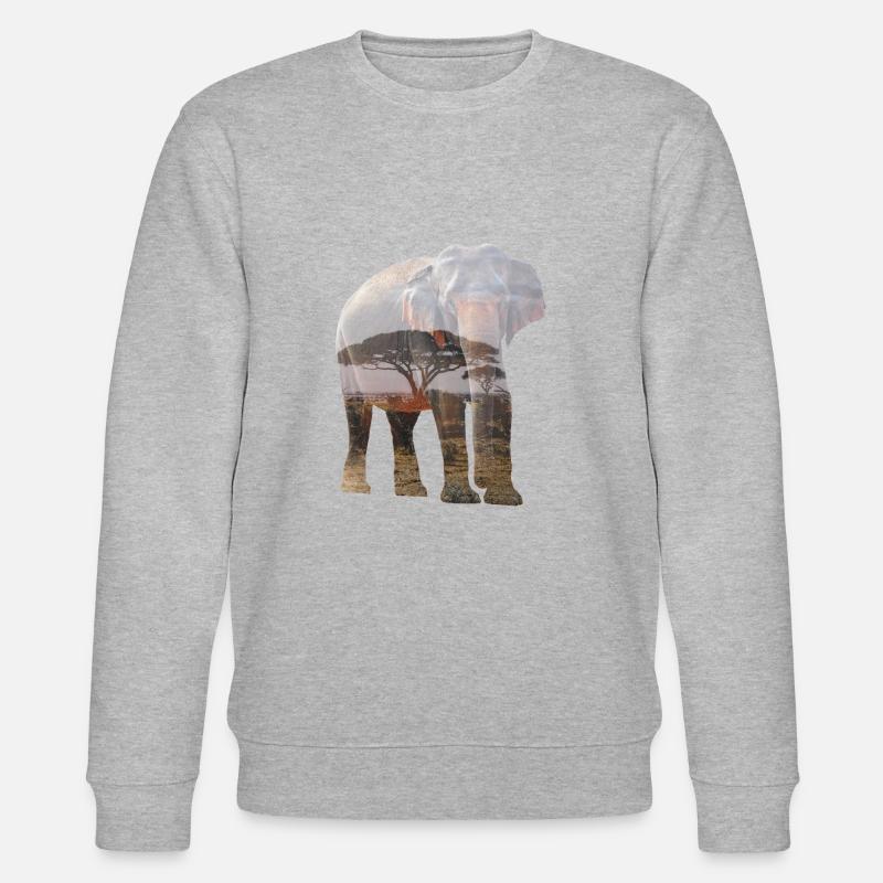 Elefant - Stanley/Stella Unisex Bio-Sweatshirt CHANGER  - Grau meliert