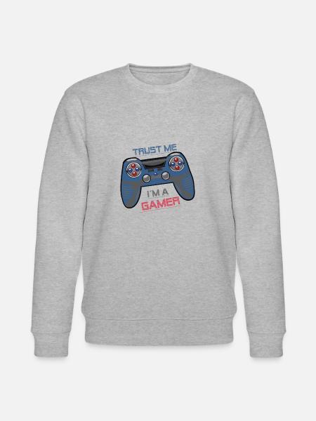 Trust me i´m a Gamer Controller pc Fps spiele - Stanley/Stella Unisex Bio-Sweatshirt CHANGER  - Grau meliert