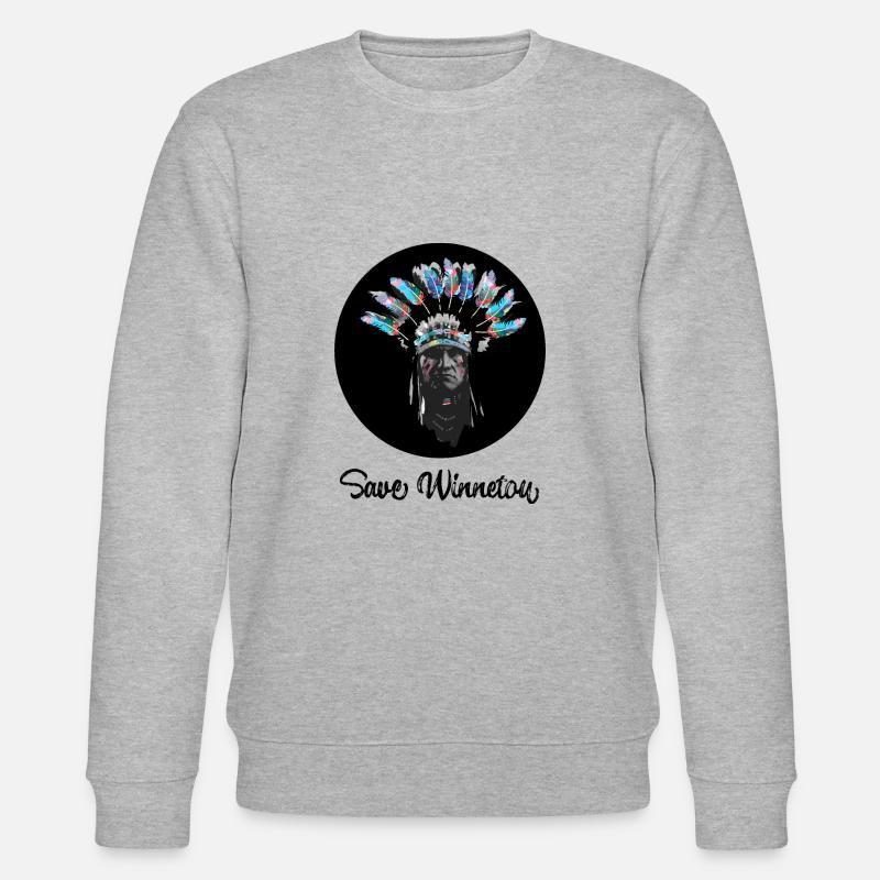 save winnetou,winnetou,indianer,graffiti,kreis, - Stanley/Stella Unisex Bio-Sweatshirt CHANGER  - Grau meliert