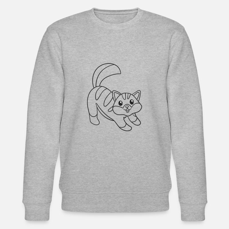 Katze, Kätzchen, süß, Geschenk, Geschenkidee - Stanley/Stella Unisex Bio-Sweatshirt CHANGER  - Grau meliert