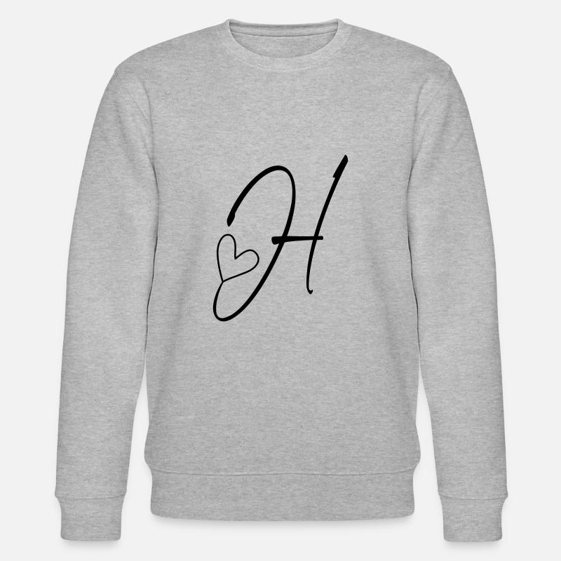 Buchstabe H Buchstabe-H Kalligrafie - Stanley/Stella Unisex Bio-Sweatshirt CHANGER  - Grau meliert