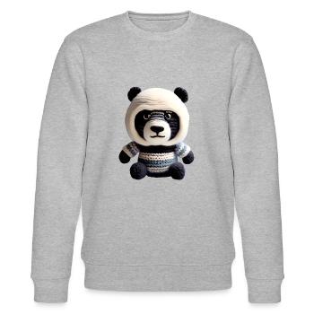 Panda Baby - Stanley/Stella CHANGER Unisex Organic Sweatshirt - heather grey - Front - Nik (191cm) & Marisol (170cm)