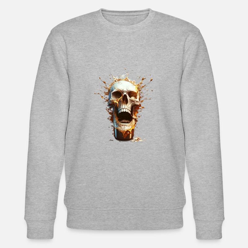 Totenkopf Bier Explosion - Stanley/Stella Unisex Bio-Sweatshirt CHANGER  - Grau meliert
