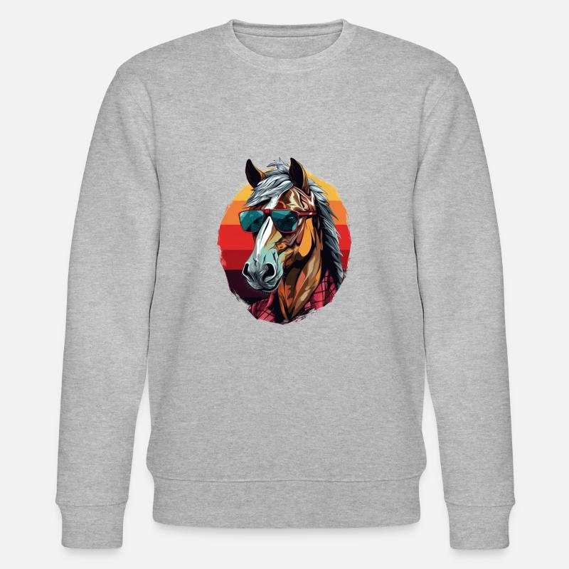 Urban Stallion - Graffiti Stil - Stanley/Stella Unisex Bio-Sweatshirt CHANGER  - Grau meliert