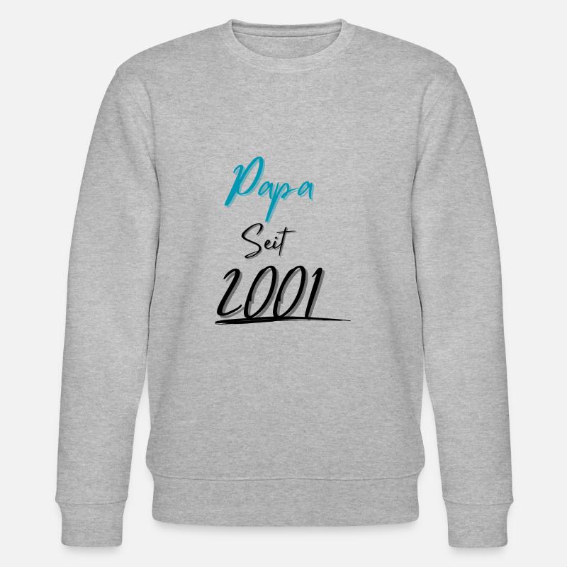 Papa seit 2001 - Stanley/Stella Unisex Bio-Sweatshirt CHANGER  - Grau meliert