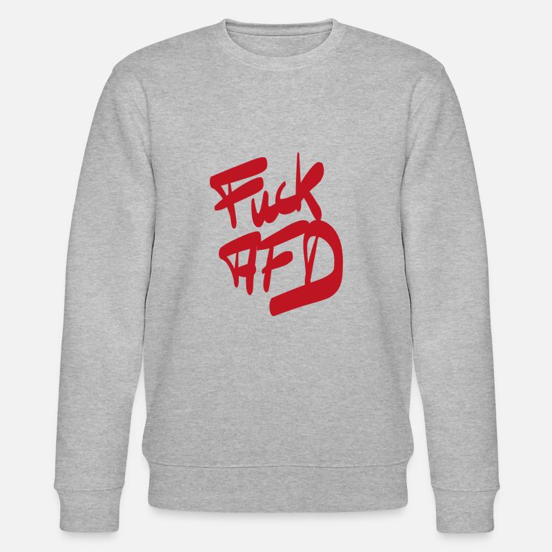 FCK AFD rot - Stanley/Stella Unisex Bio-Sweatshirt CHANGER  - Grau meliert